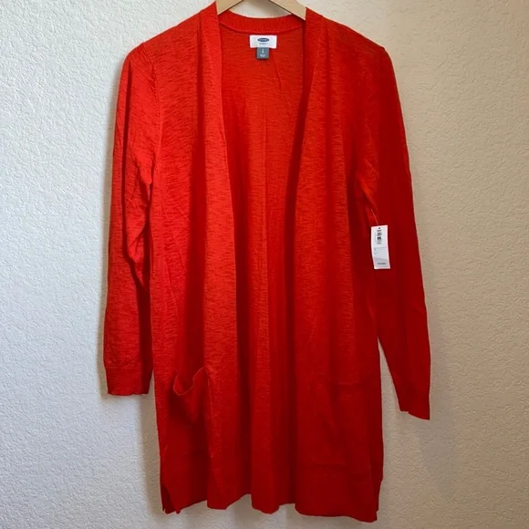 Old Navy Sweaters Nwt Orange Cardigan Sweater With Pockets Size Large Poshmark